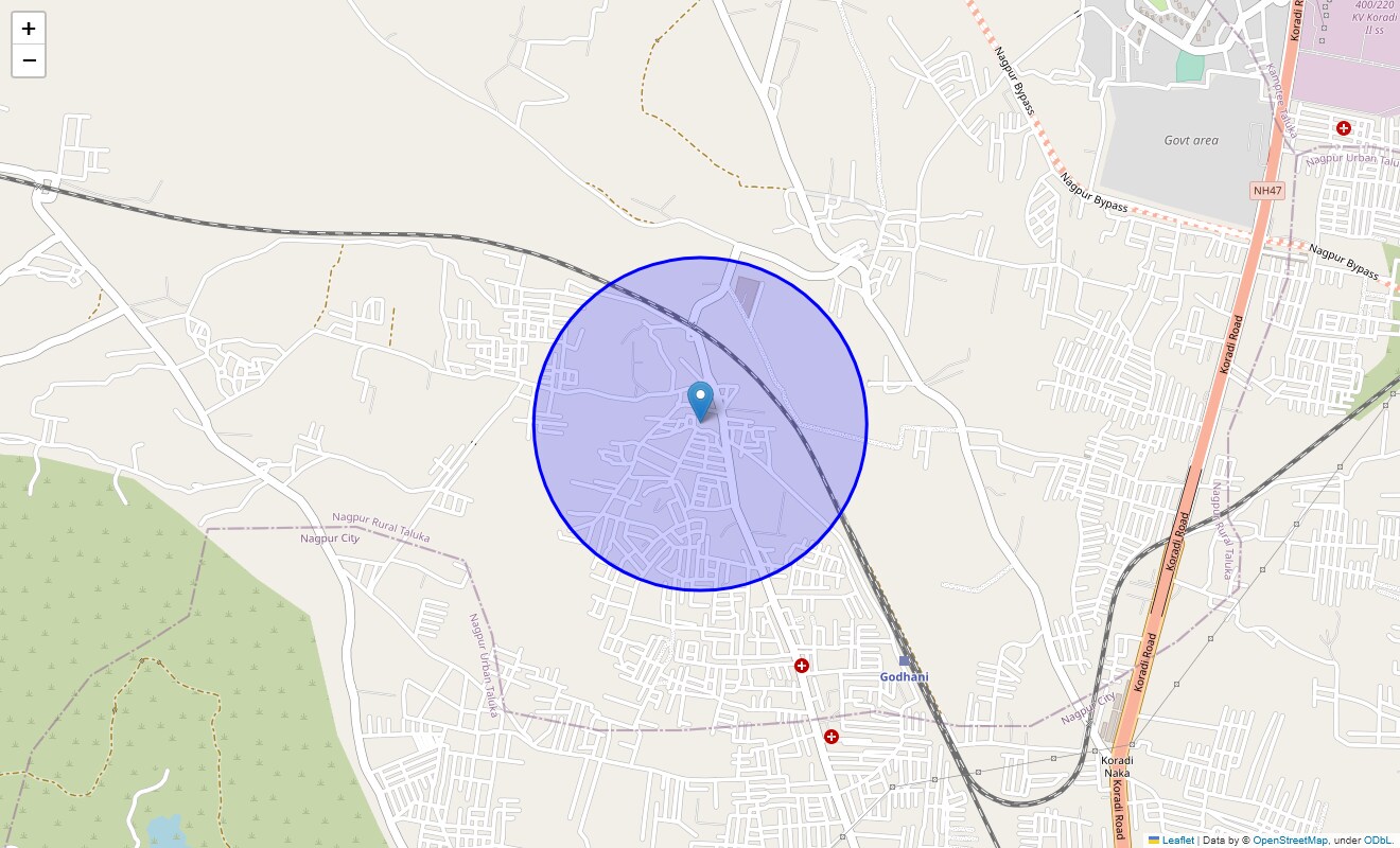 Location Map of Godhni, Nagpur