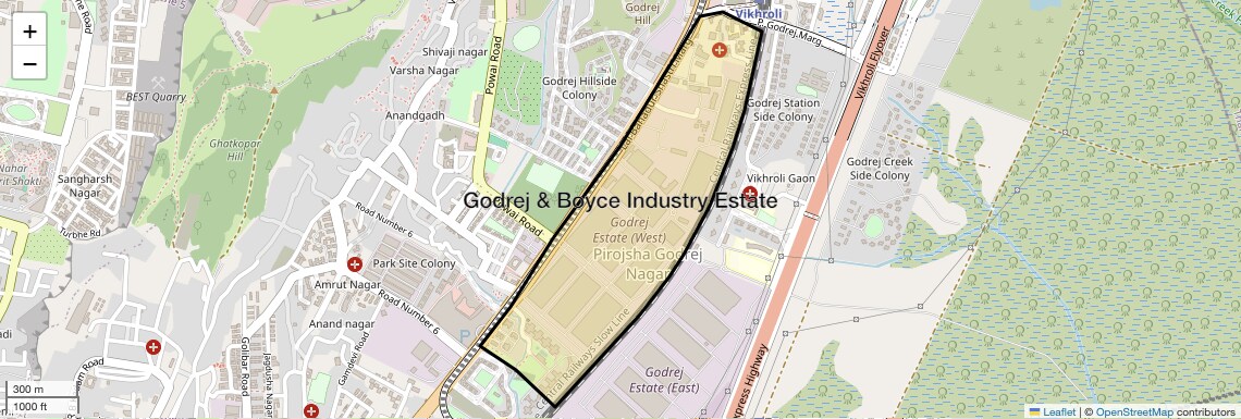 Location Map of Godrej & Boyce Industry Estate, Mumbai