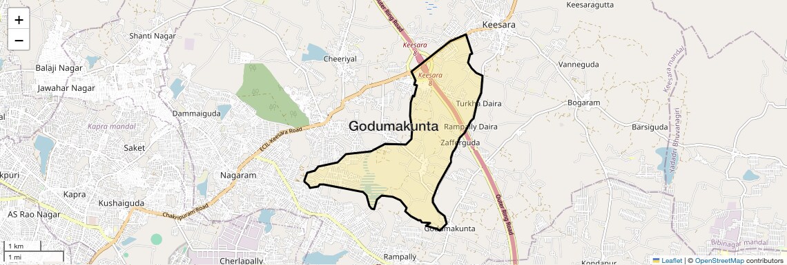 Location Map of Godumakunta, Hyderabad