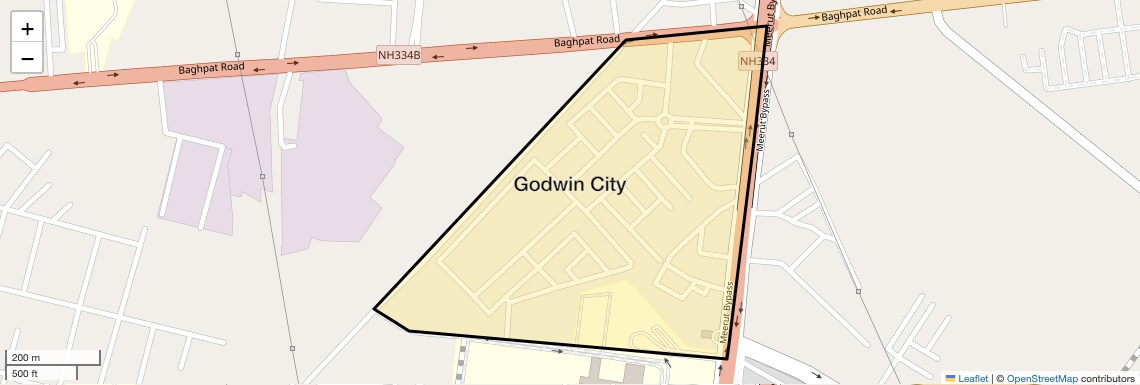 Location Map of Godwin City, Meerut