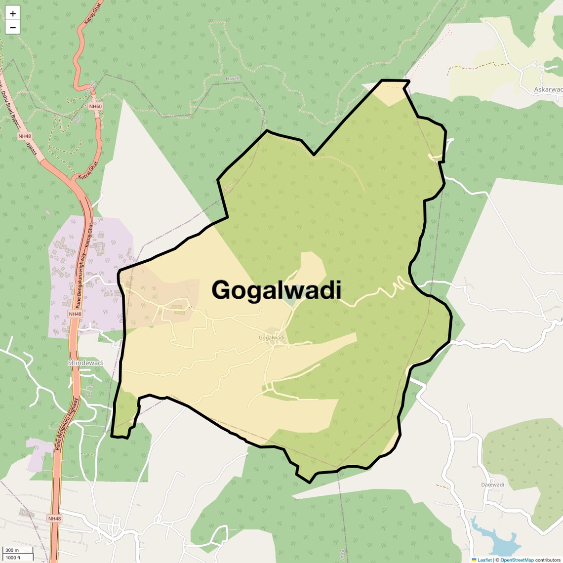 Location Map of Gogalwadi, Pune