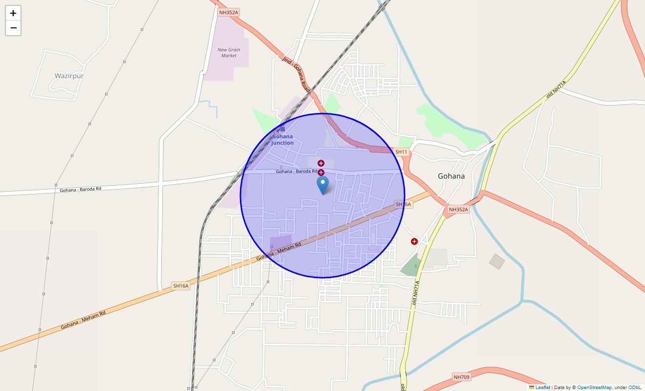 Location Map of Gohana, Sonipat