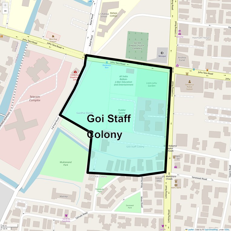 Location Map of Goi Staff Colony