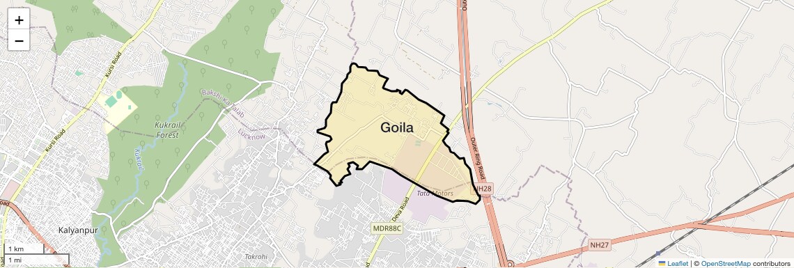 Location Map of Goila, Lucknow