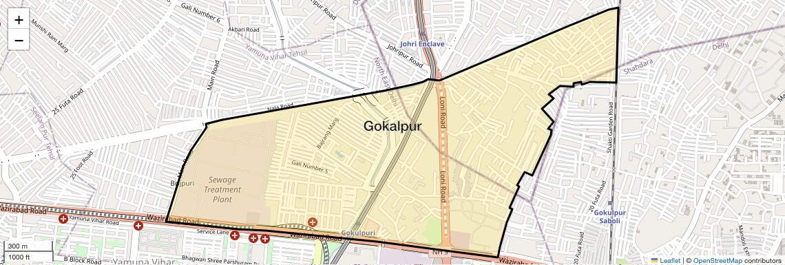 Location Map of Gokalpur, Delhi