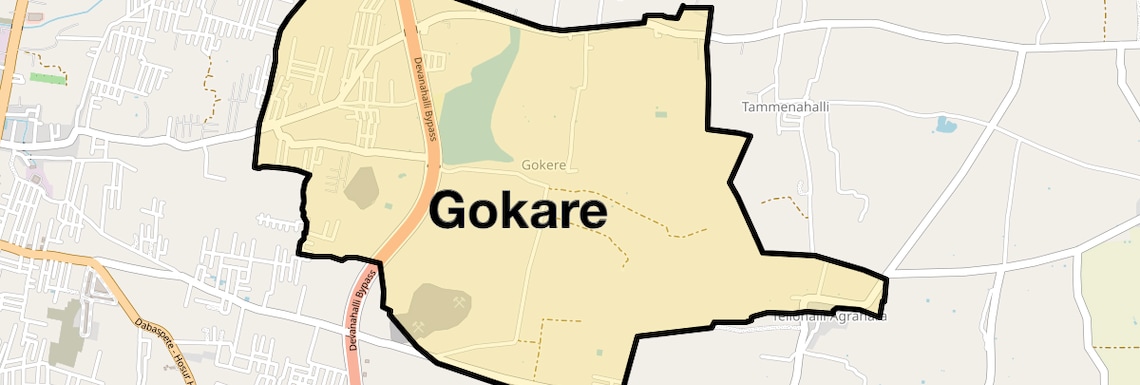 Location Map of Gokare, Bangalore
