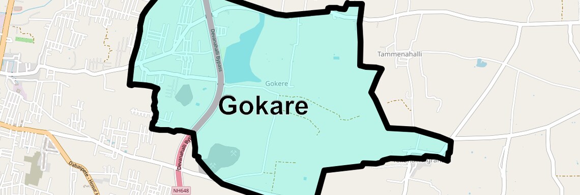 Location Map of Gokare, Bangalore