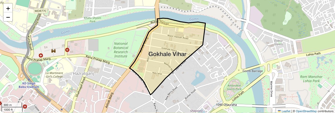 Location Map of Gokhale Vihar, Lucknow