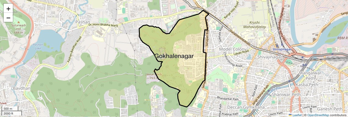 Location Map of Gokhalenagar, Pune