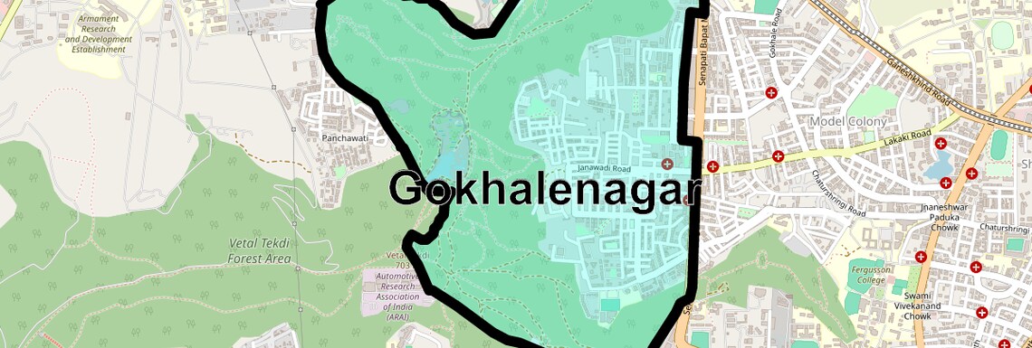 Location Map of Gokhalenagar, Pune