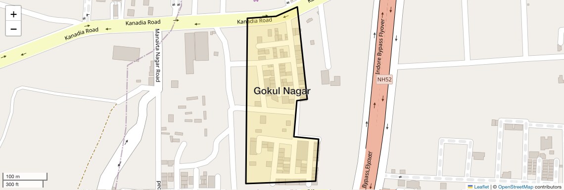Location Map of Gokul Nagar, Indore