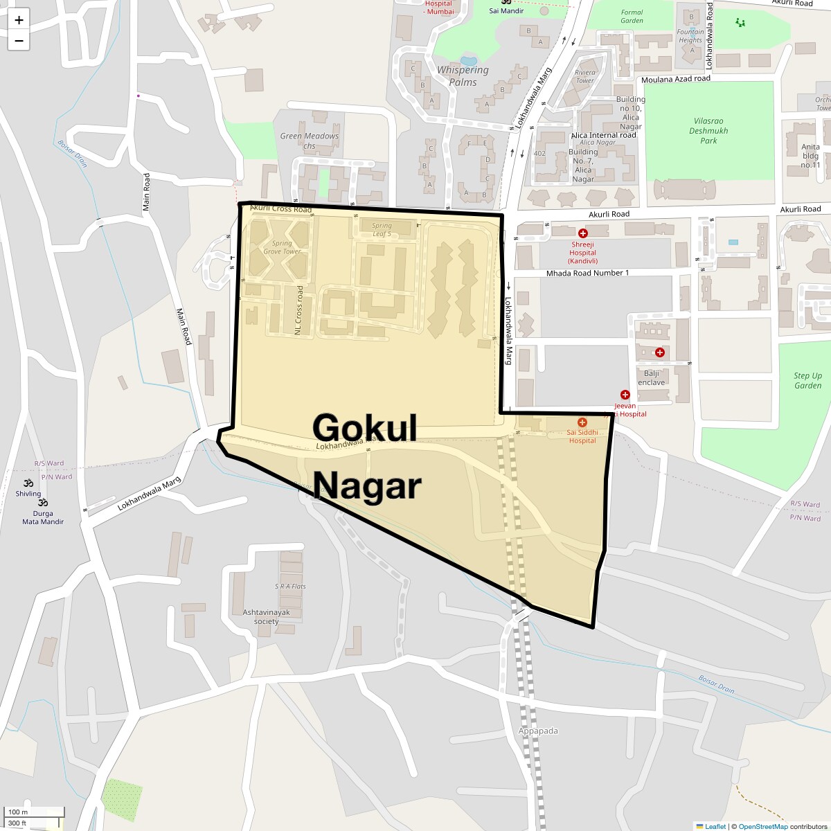 Location Map of Gokul Nagar, Mumbai