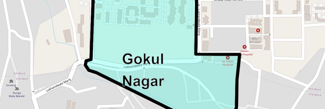 Location Map of Gokul Nagar, Mumbai