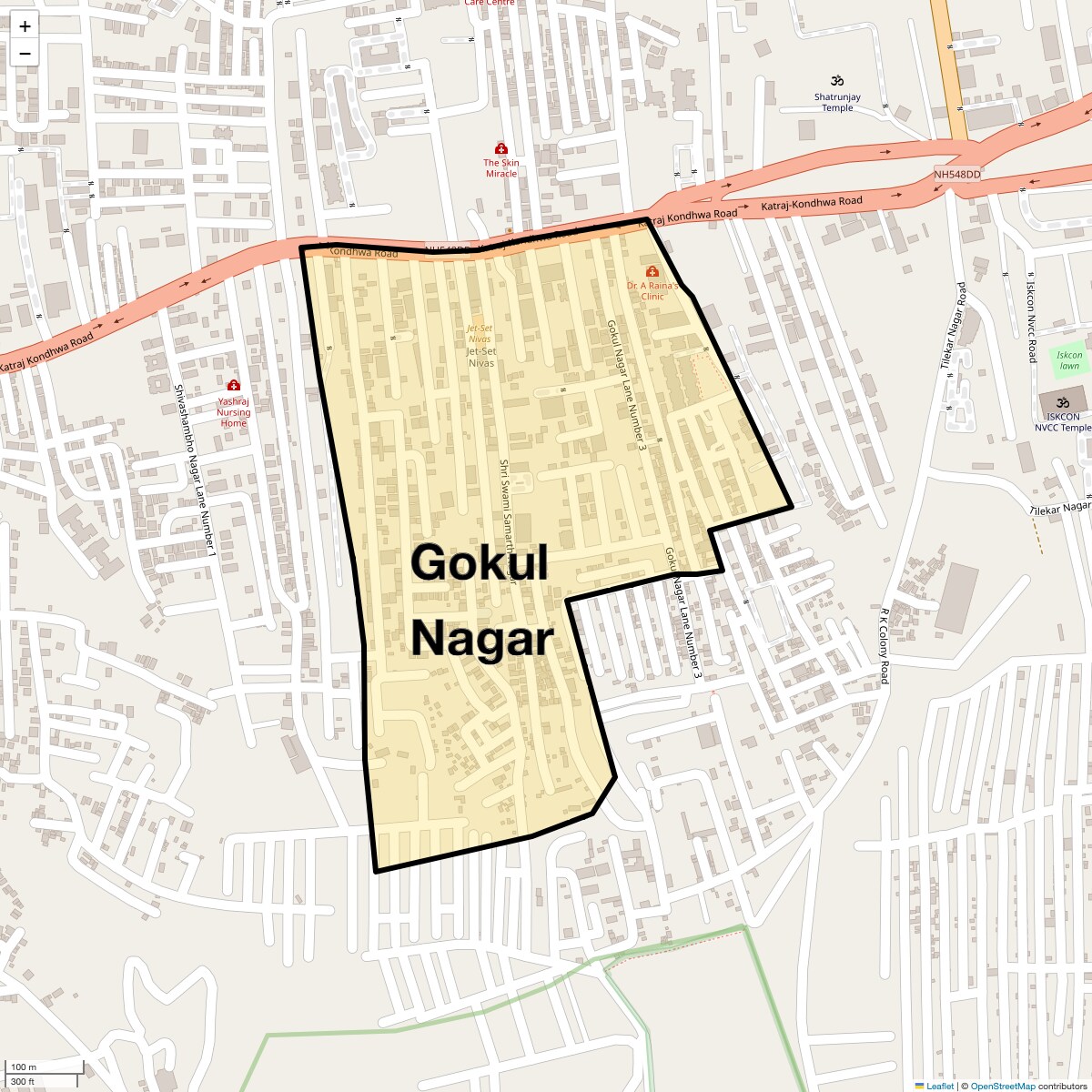 Location Map of Gokul Nagar, Pune