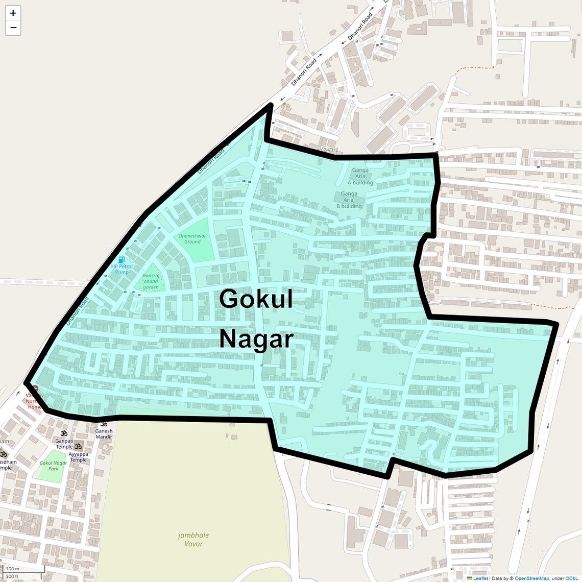 Location Map of Gokul Nagar, Pune
