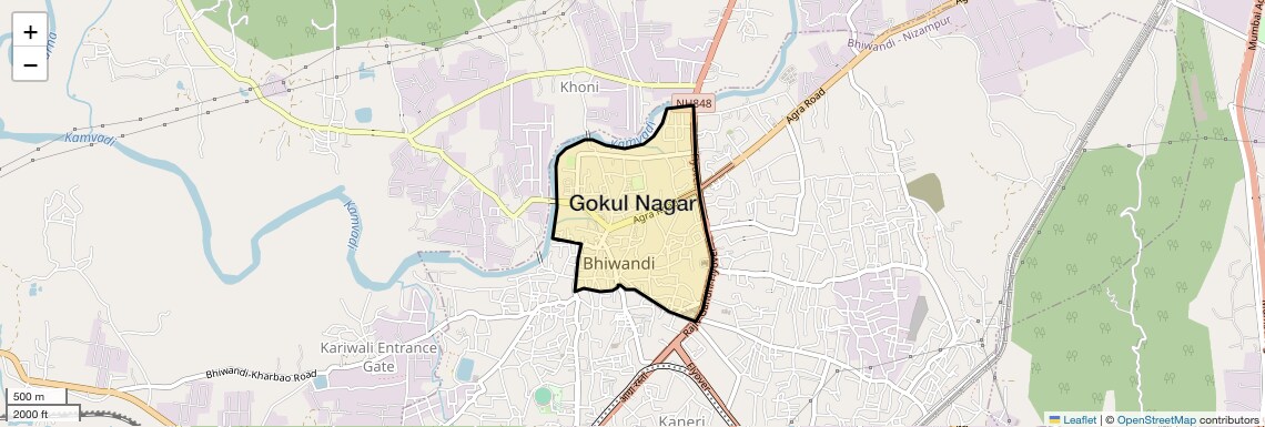 Location Map of Gokul Nagar, Thane