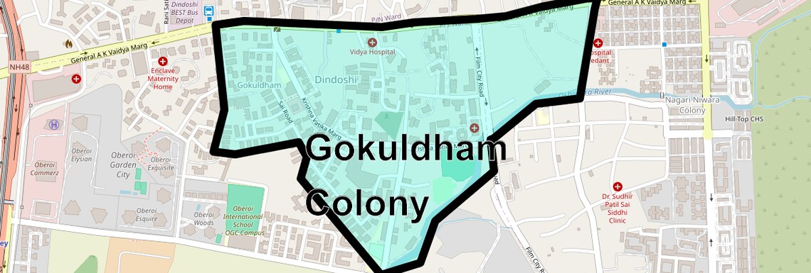 Location Map of Gokuldham Colony, Mumbai