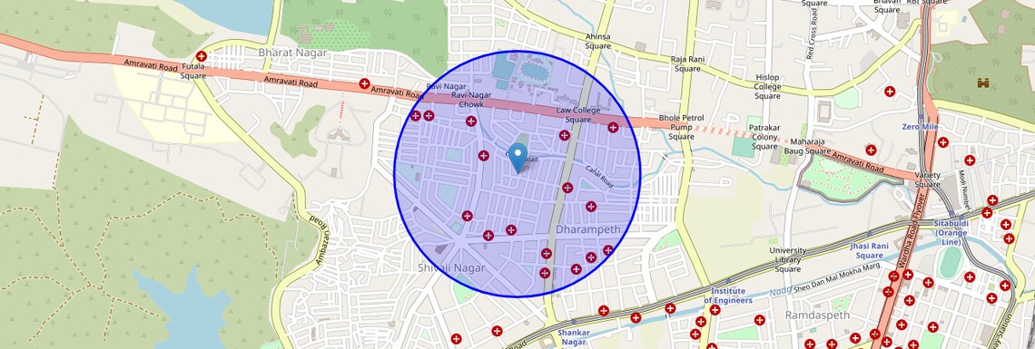 Location Map of Gokulpeth, Nagpur