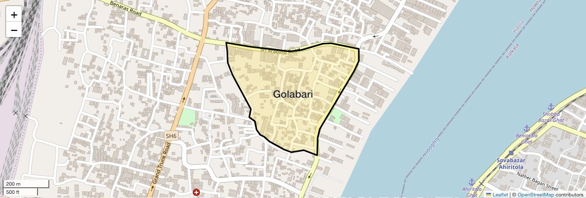 Location Map of Golabari, Kolkata