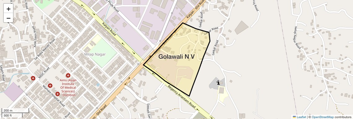 Location Map of Golawali N V, Thane