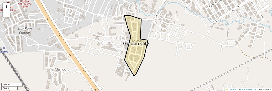 Location Map of Golden City, Bhopal