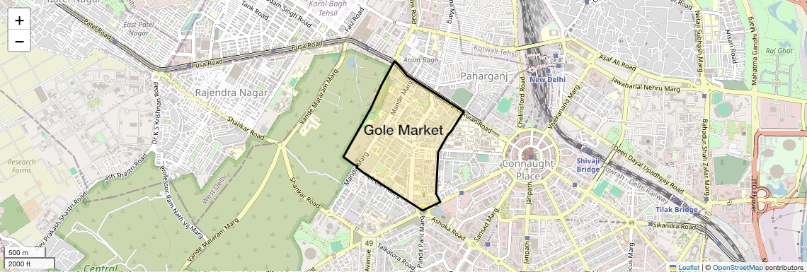 Check Time Travel of Gole Market, Delhi