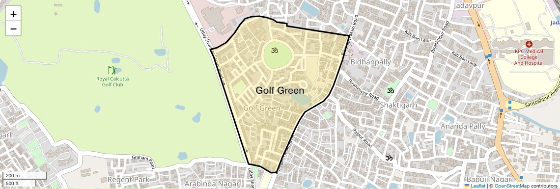 Location Map of Golf Green, Kolkata