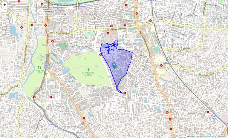 Location Map of Golf Green Park
