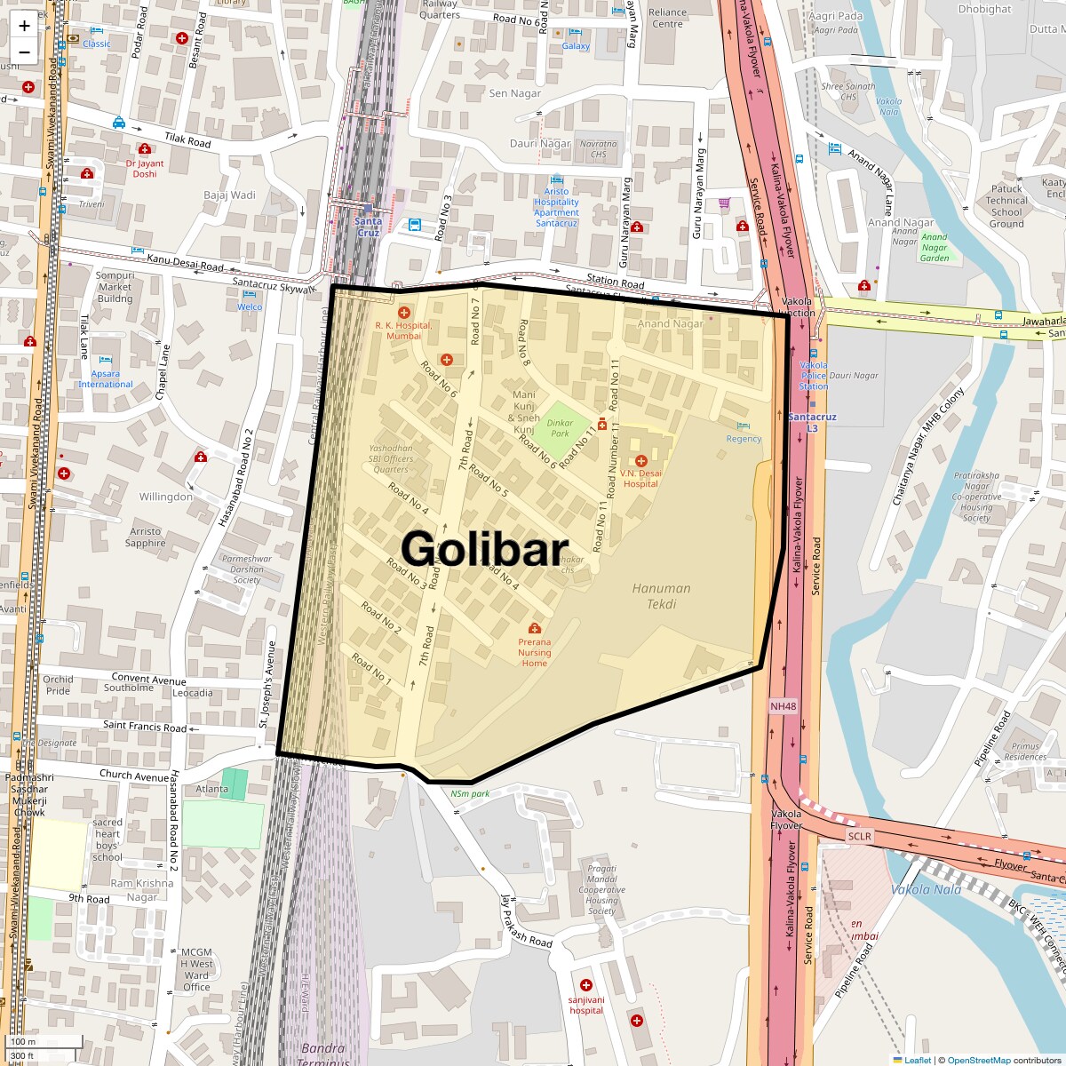 Location Map of Golibar, Mumbai