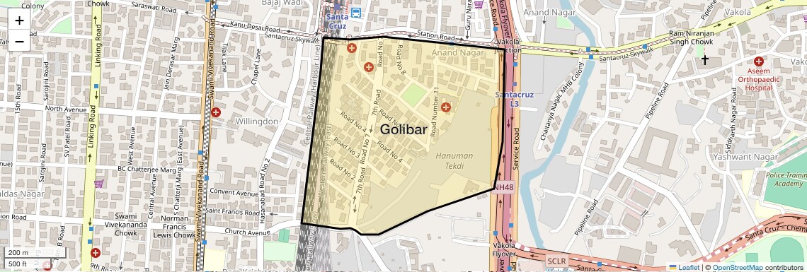 Location Map of Golibar, Mumbai