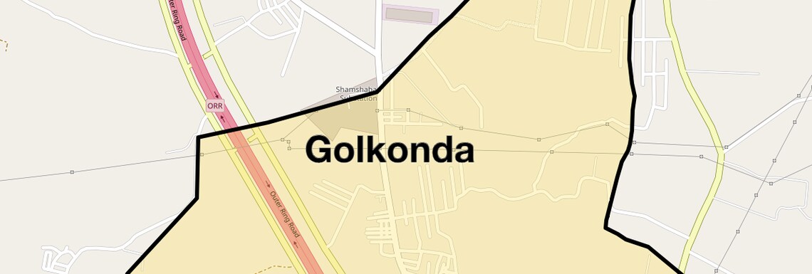 Location Map of Golkonda, Hyderabad