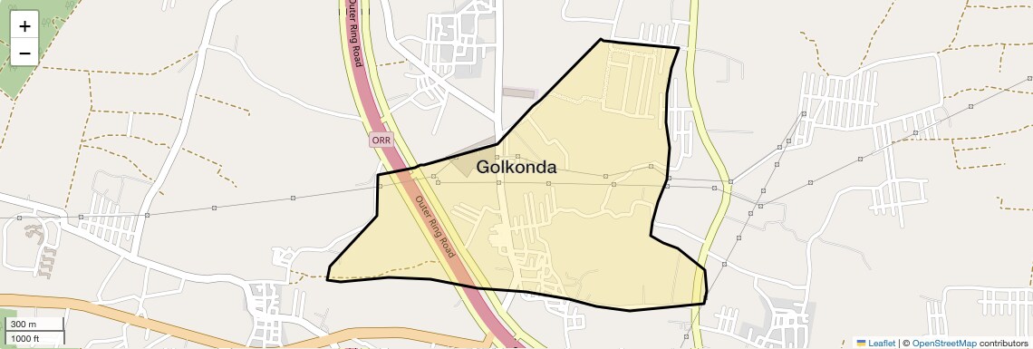 Location Map of Golkonda, Hyderabad