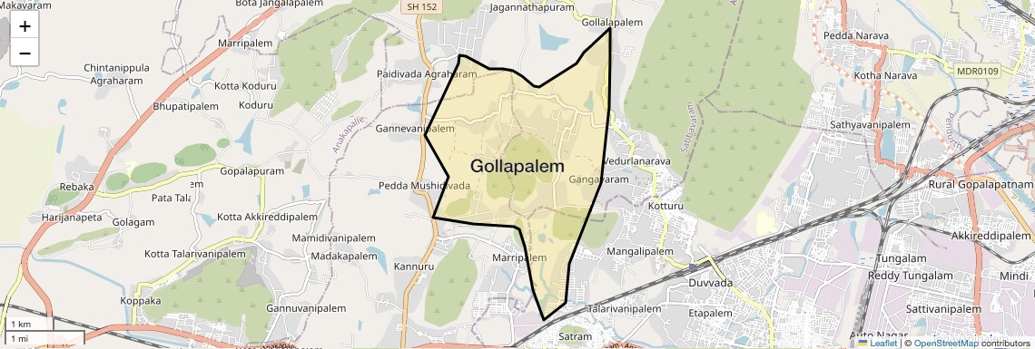 Location Map of Gollapalem, Vizag