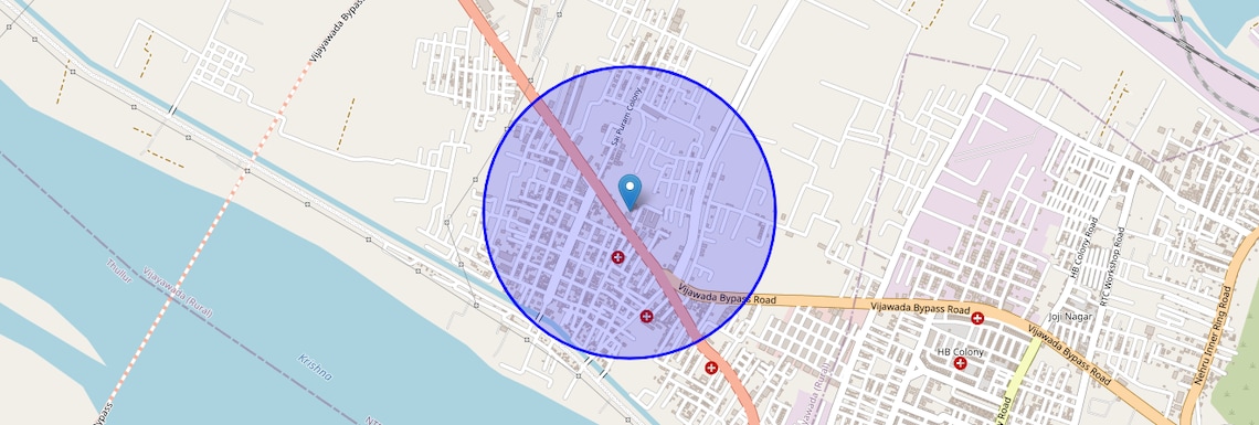 Location Map of Gollapudi, Vijayawada