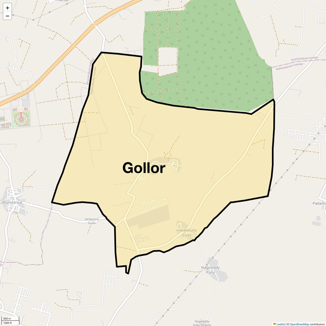 Location Map of Gollor, Hyderabad