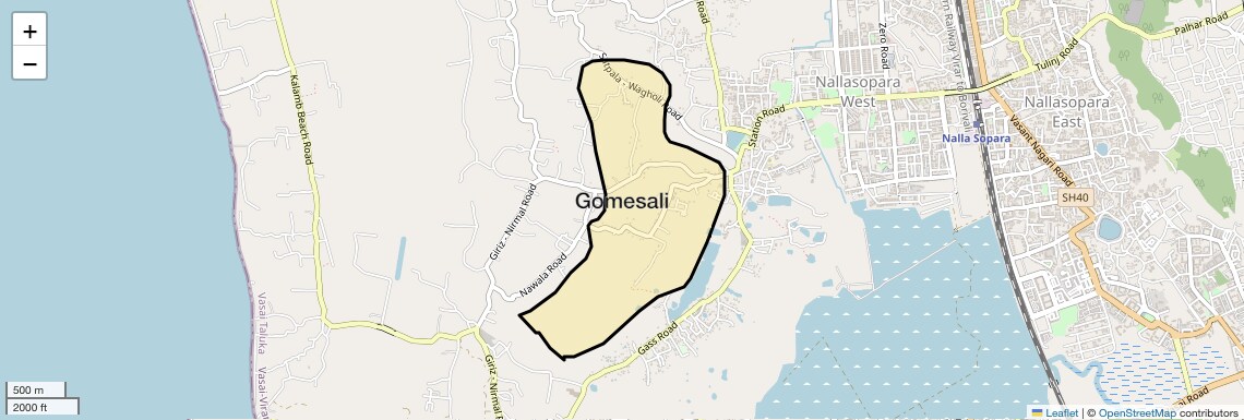 Location Map of Gomesali, Palghar