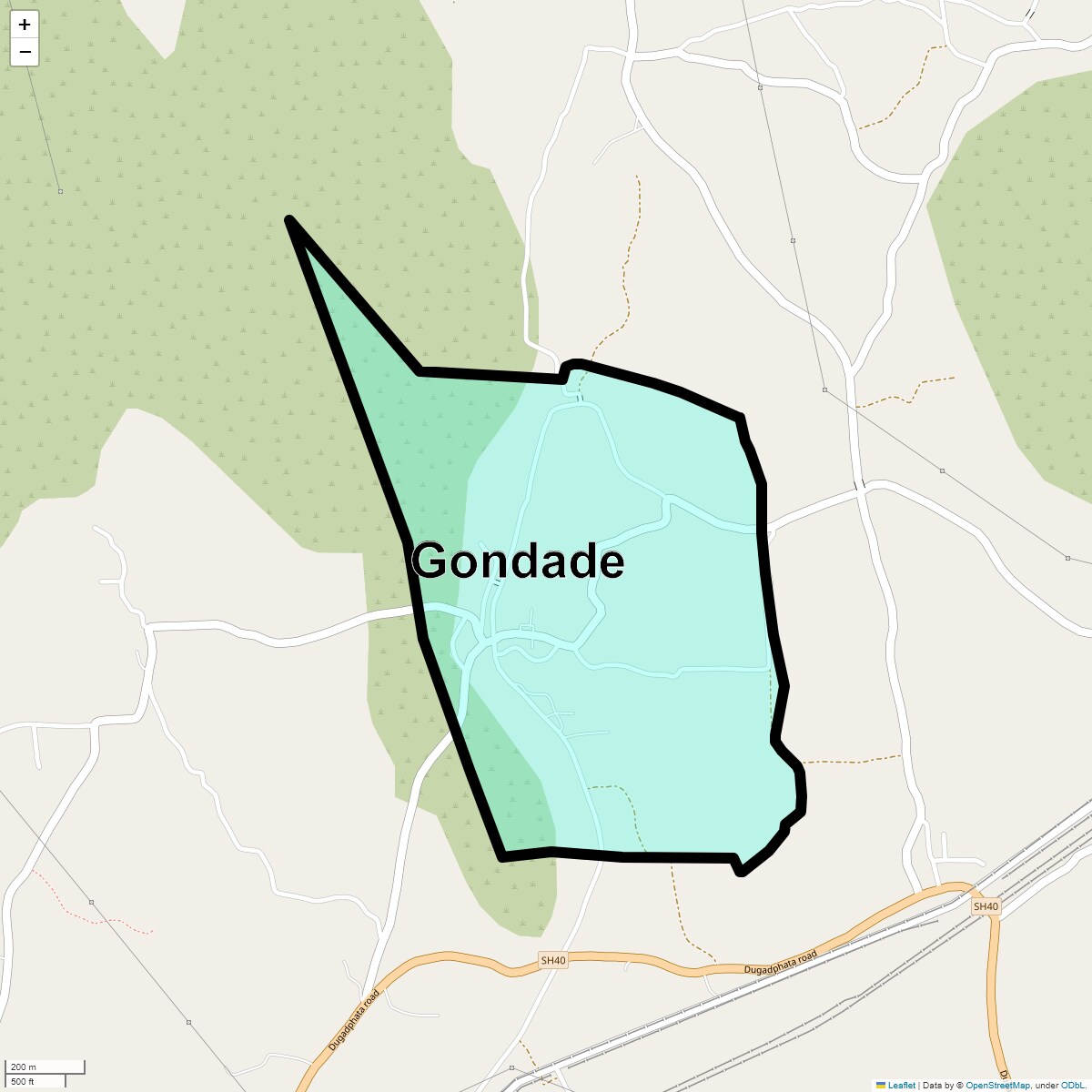 Location Map of Gondade, Thane