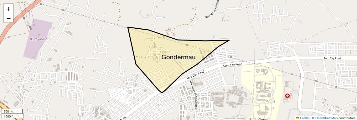 Location Map of Gondermau, Bhopal