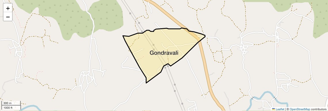 Location Map of Gondravali, Thane