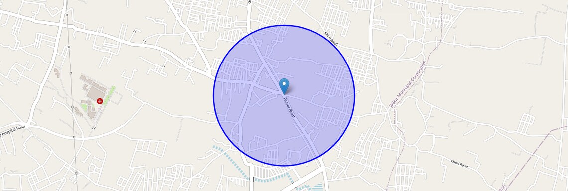Location Map of Goner Road, Jaipur