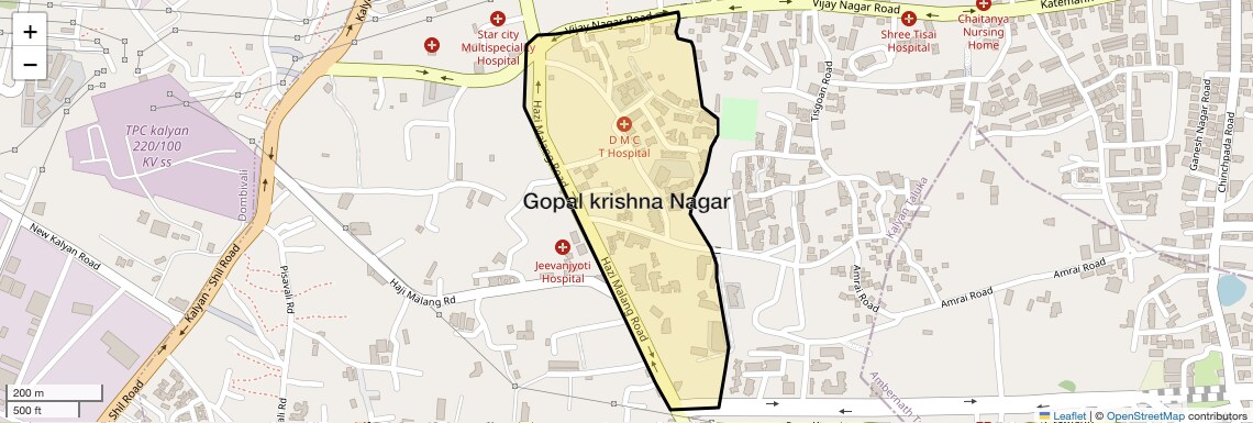 Location Map of Gopal krishna Nagar, Thane