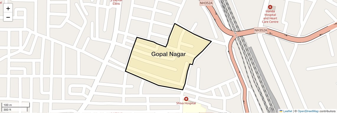 Location Map of Gopal Nagar, Sonipat