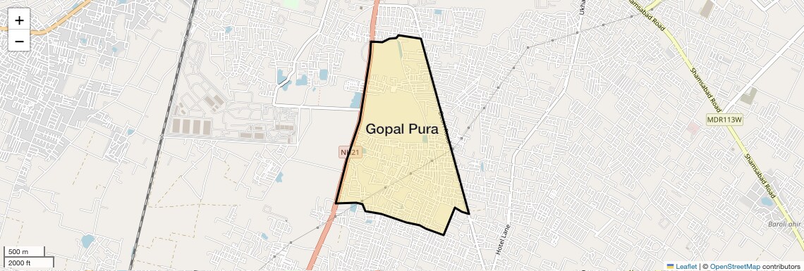 Location Map of Gopal Pura, Agra