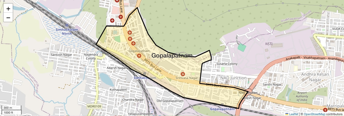 Location Map of Gopalapatnam, Vizag