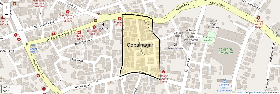 Location Map of Gopalnagar, Thane
