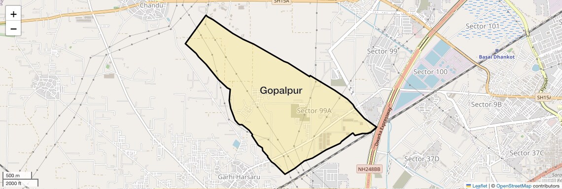 Location Map of Gopalpur, Gurgaon