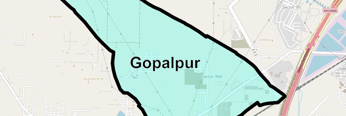 Location Map of Gopalpur, Gurgaon