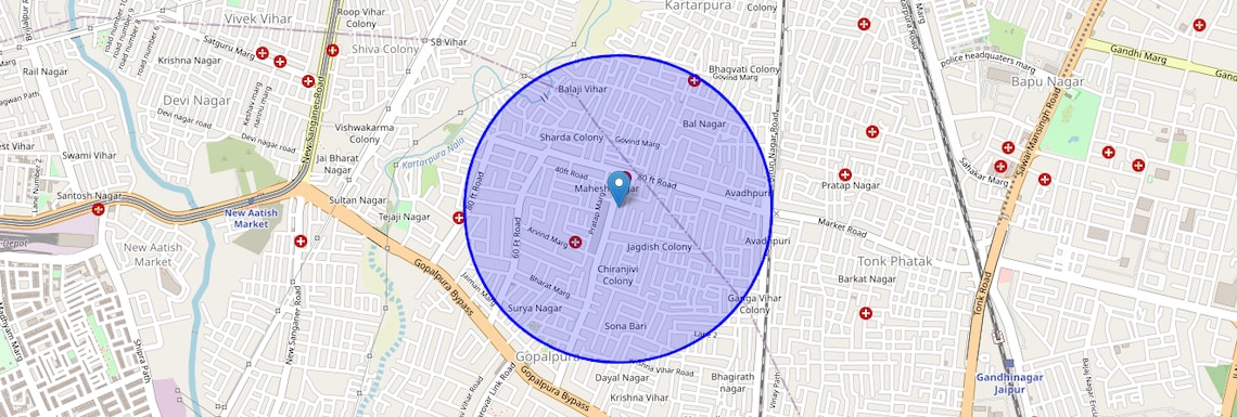 Location Map of Gopalpura, Jaipur