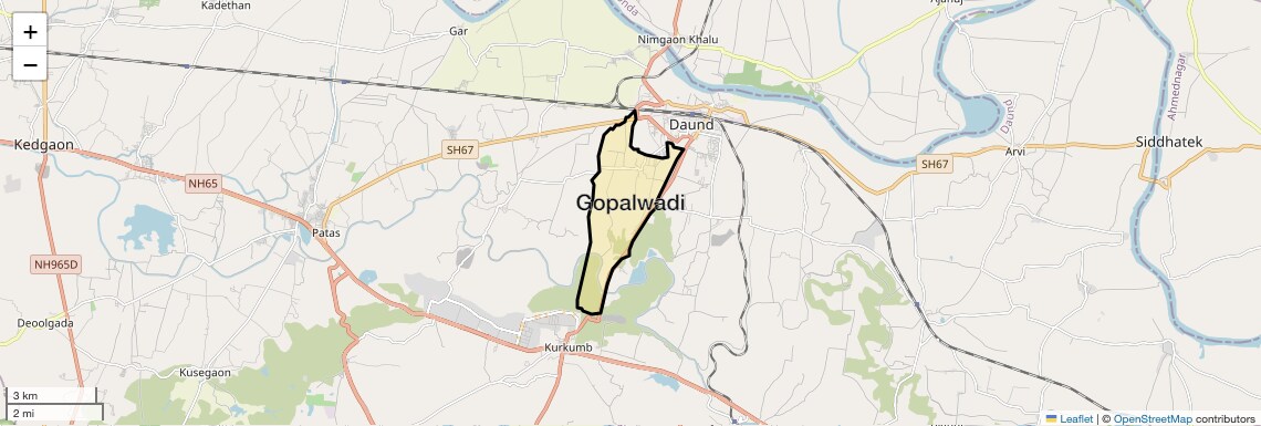 Location Map of Gopalwadi, Pune
