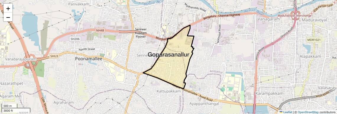 Location Map of Goparasanallur, Chennai